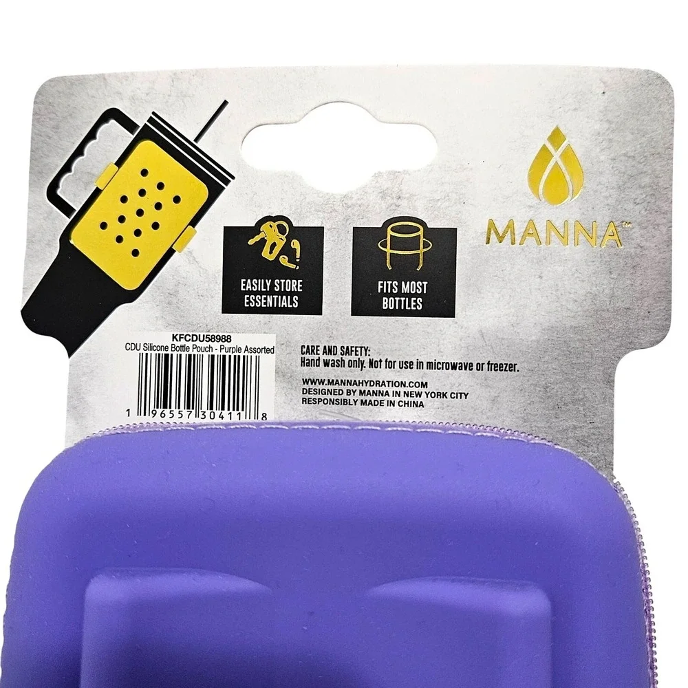 Manna Purple Water Bottle Pouch Bag Silicone Charm Holder Stanley Compatible NWT